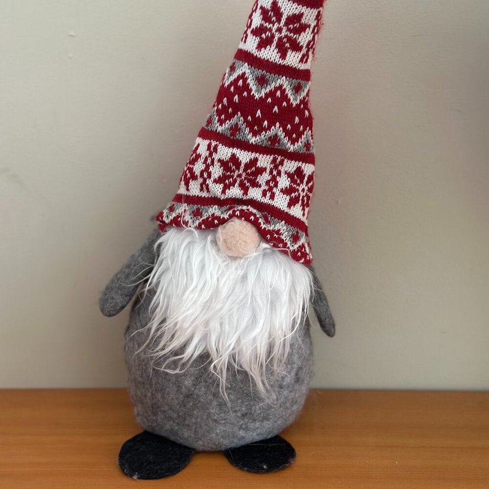 Christmas Gnome Doorstop Weighted Fair Isle Winter‎ Whimsy Aldi